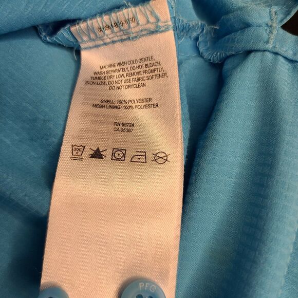 Columbia Sportswear Company Mens Button Up Shirt Blue Size L Polyester Pockets - Picture 6 of 12